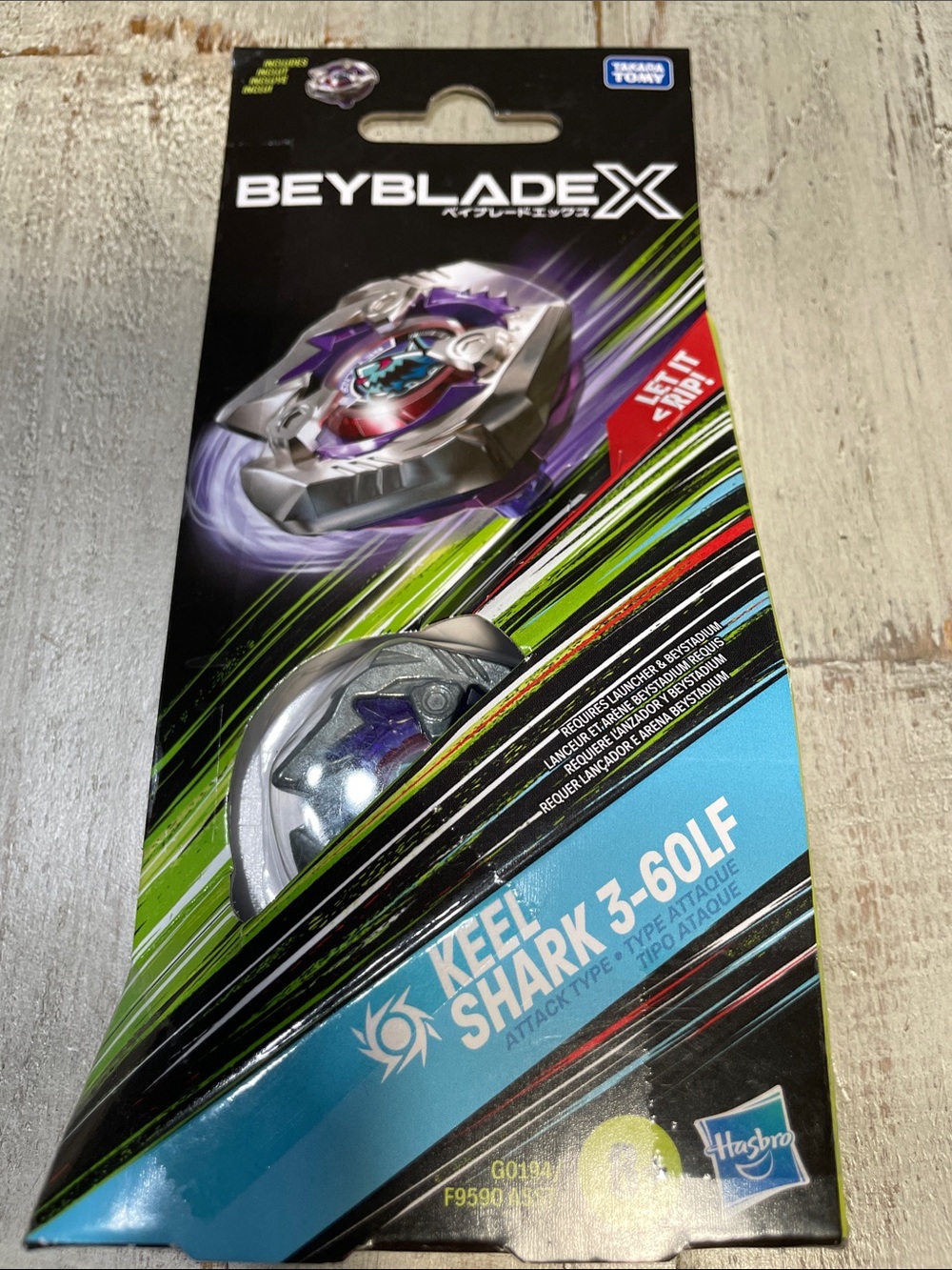 Beyblade Keel Shark 3-60LF Top - Silver & Purple